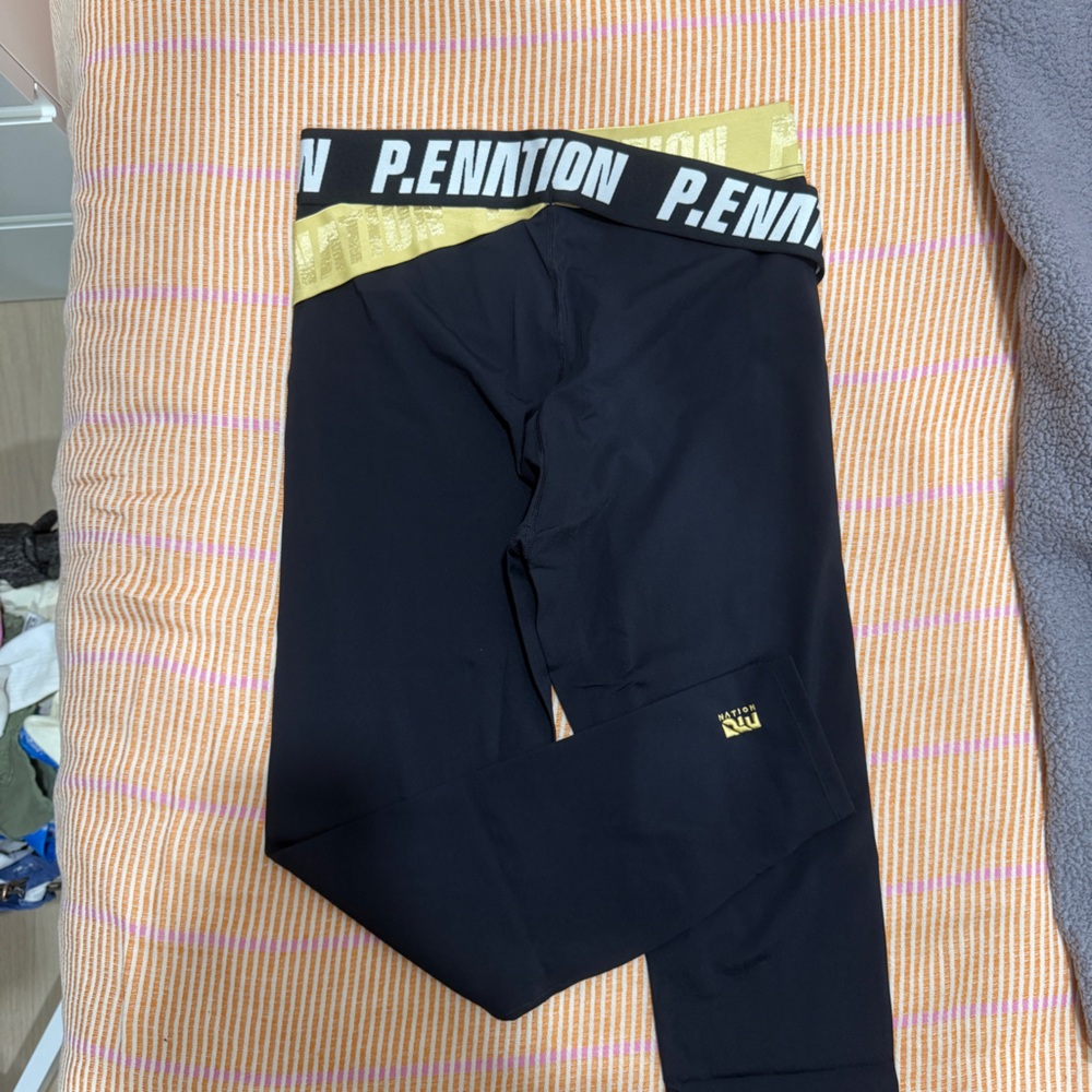 P.E Nation Backswing Sports Bra Small and Leggings Medium Black Gold - Picture 13 of 16